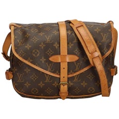 Vintage Louis Vuitton Saumur Monogram 30 Pm Saddle 869401 Brown Canvas Cross Body Bag