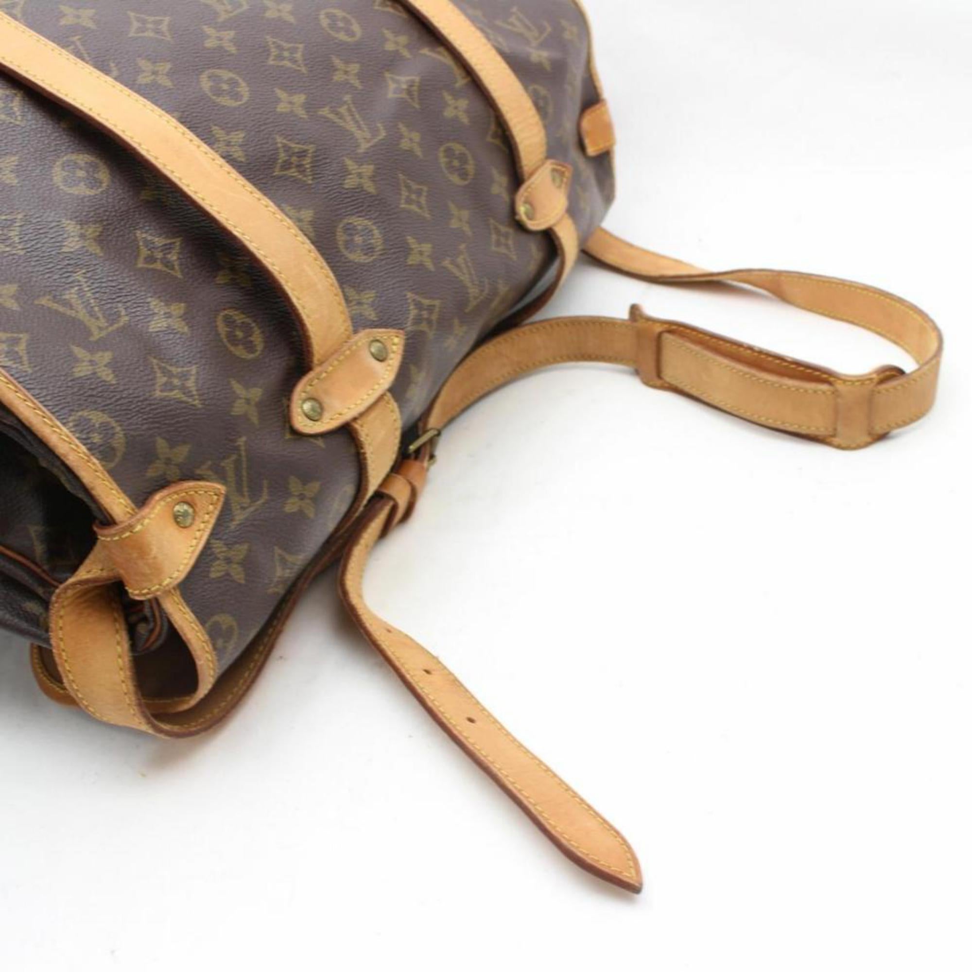 Brown Louis Vuitton Saumur Monogram 43 Gm Saddle 869282 Coated Canvas Messenger  Bag For Sale