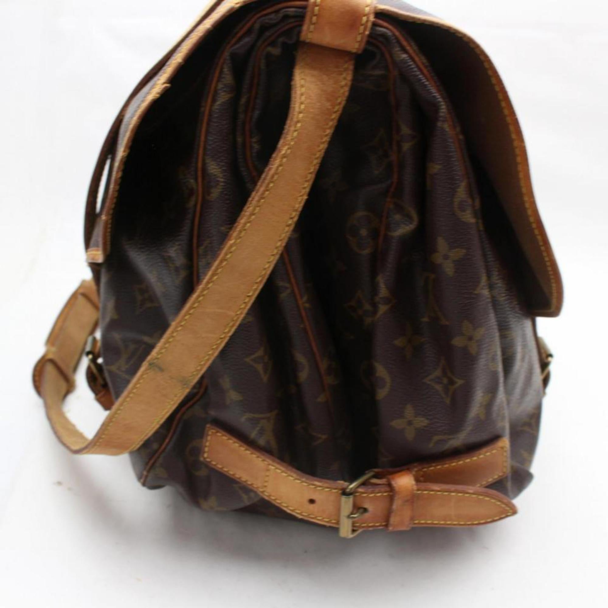 Louis Vuitton Saumur Monogram 43 Gm Saddle 869282 Coated Canvas Messenger  Bag For Sale 1