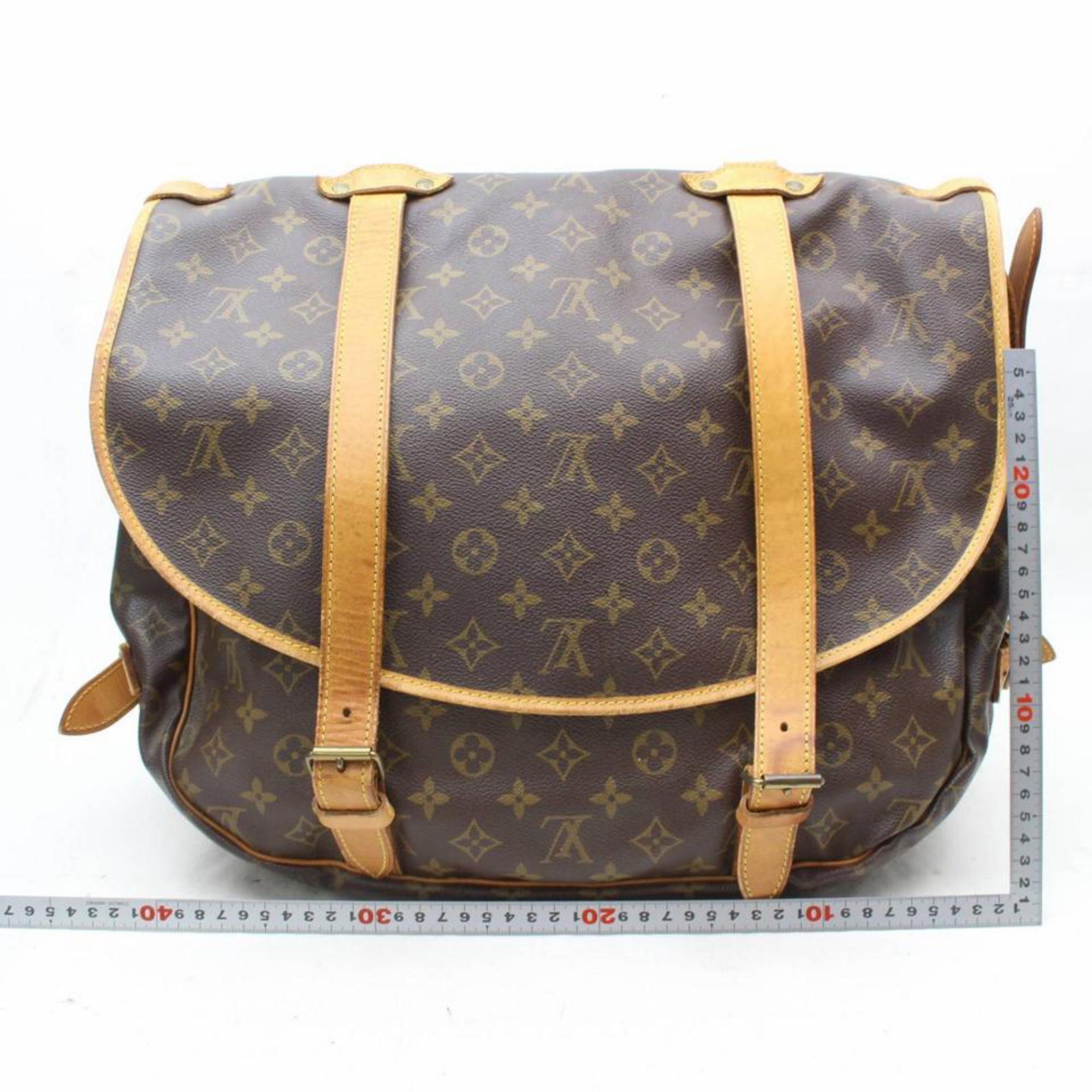 Women's Louis Vuitton Saumur Monogram 43 Gm Saddle 869500 Brown Canvas Messenger Bag For Sale