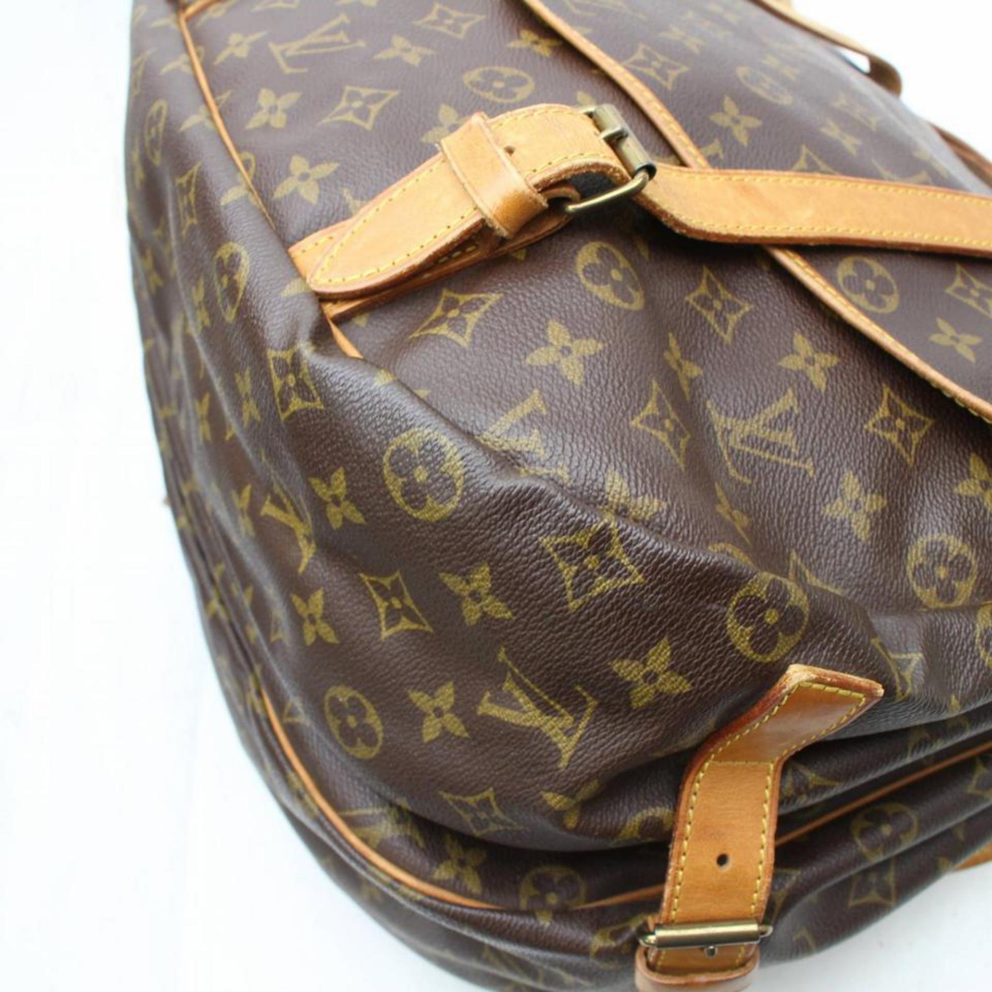 Louis Vuitton Saumur Monogram 43 Gm Saddle 869500 Brown Canvas Messenger Bag For Sale 1