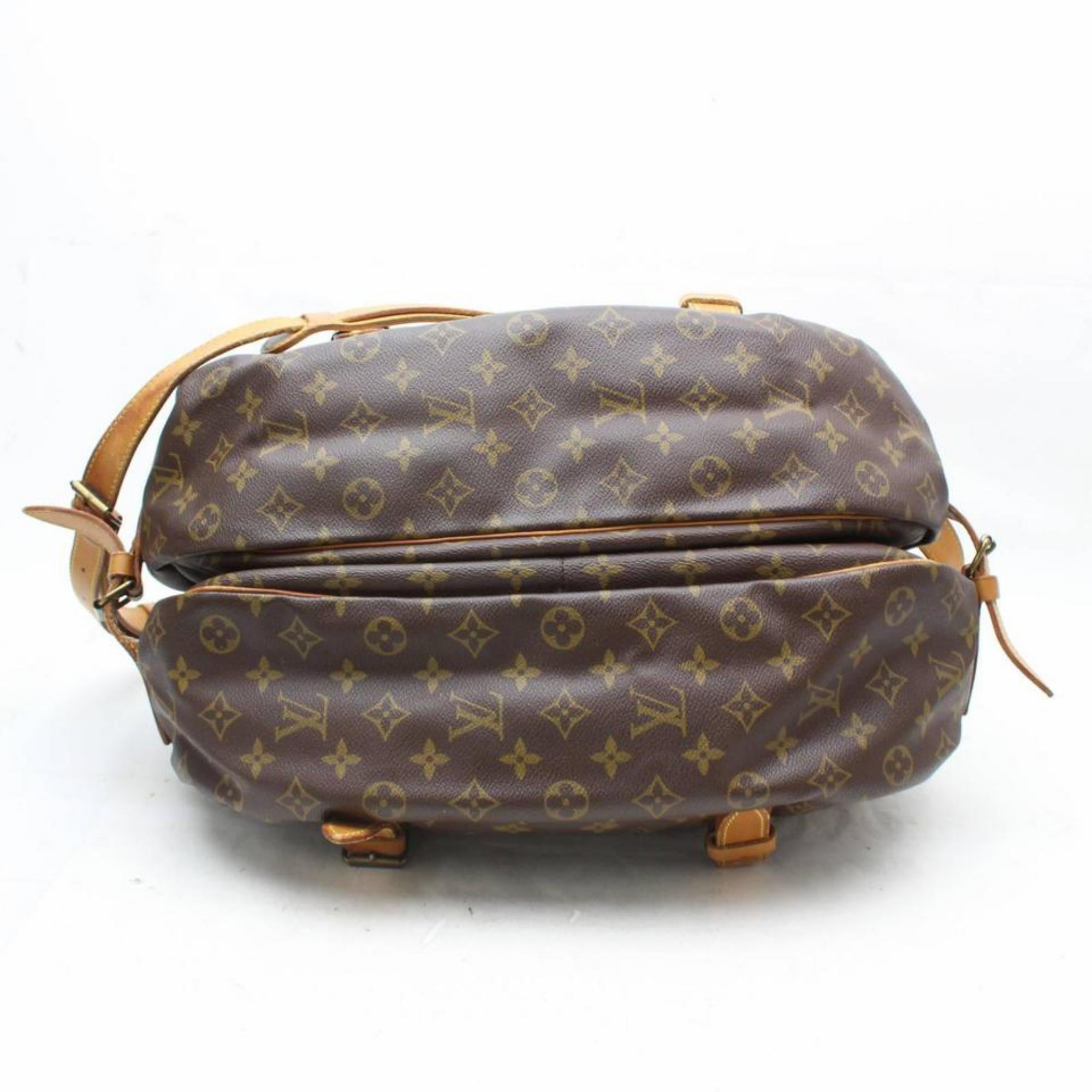 Louis Vuitton Saumur Monogram 43 Gm Saddle 869500 Brown Canvas Messenger Bag For Sale 3