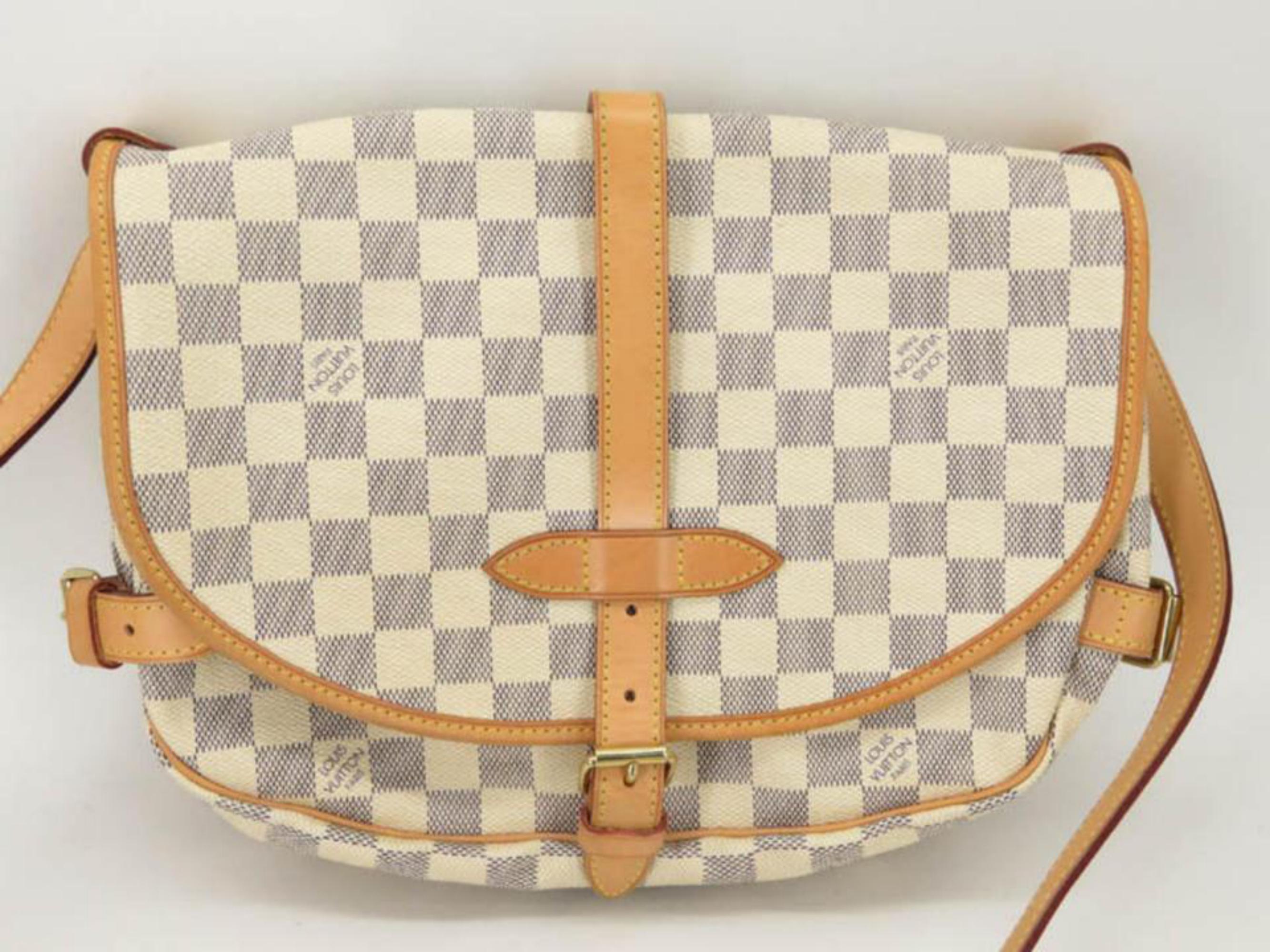 Louis Vuitton Saumur (Ultra Rare) Special Order  30 Pm 869156 White Messenger Ba For Sale 7