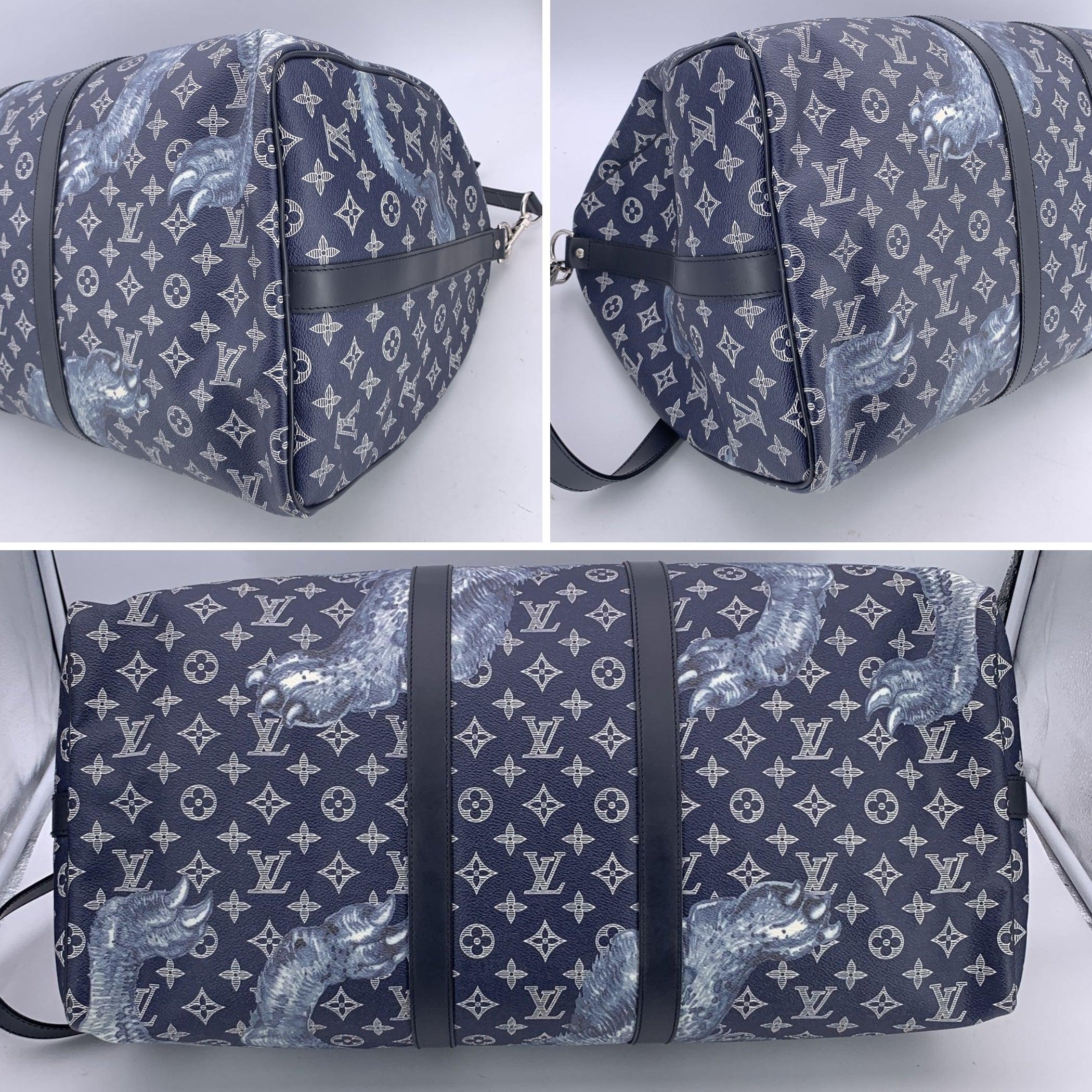 Louis Vuitton Savane Monogram Lion Chapman Keepall Bandouliere 55 Bag For Sale 2