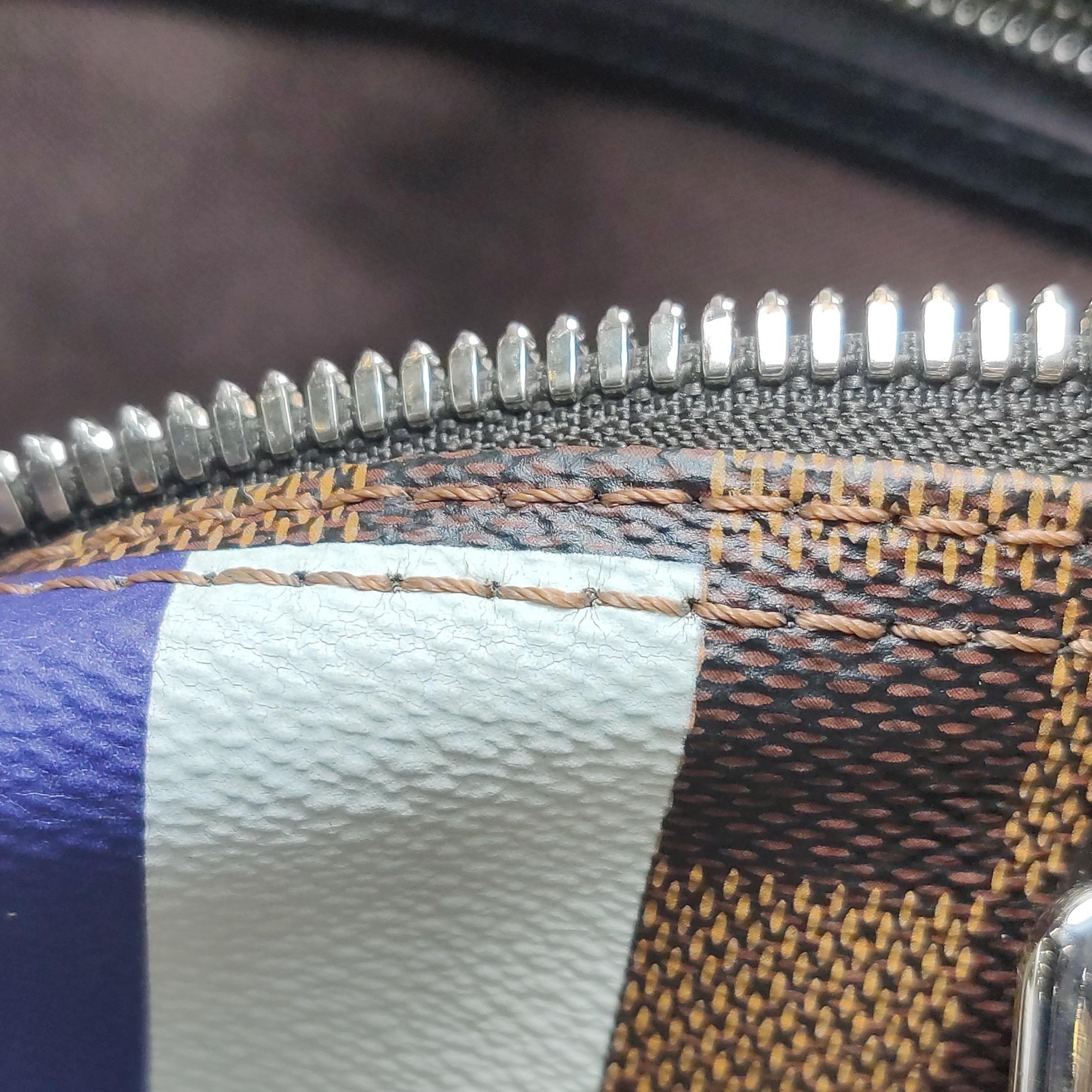 Louis Vuitton Savannah Keepall 45 Bandouliere Giraffa su tela Damier Marrone in vendita 11