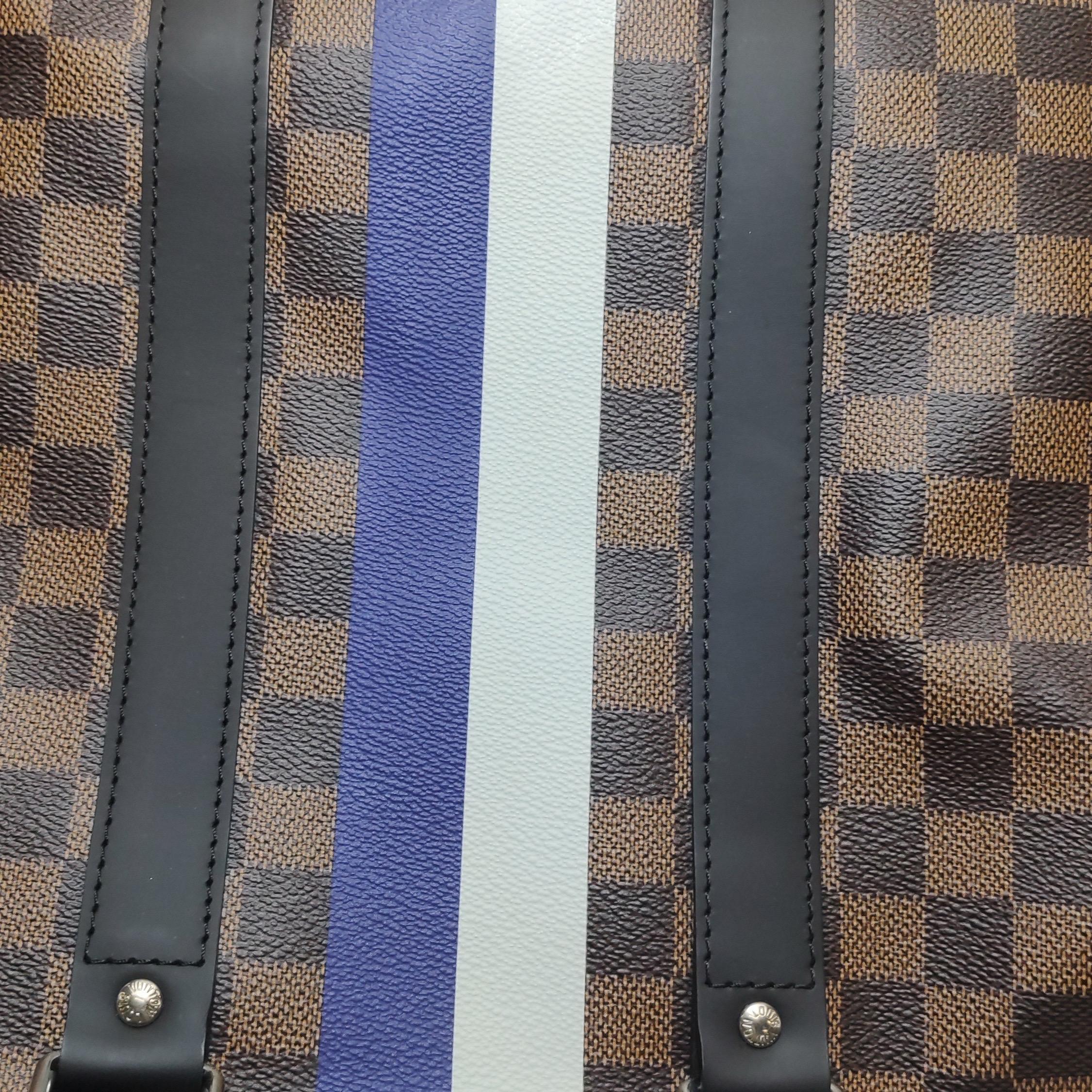 Louis Vuitton Savannah Keepall 45 Bandouliere Giraffa su tela Damier Marrone in vendita 12