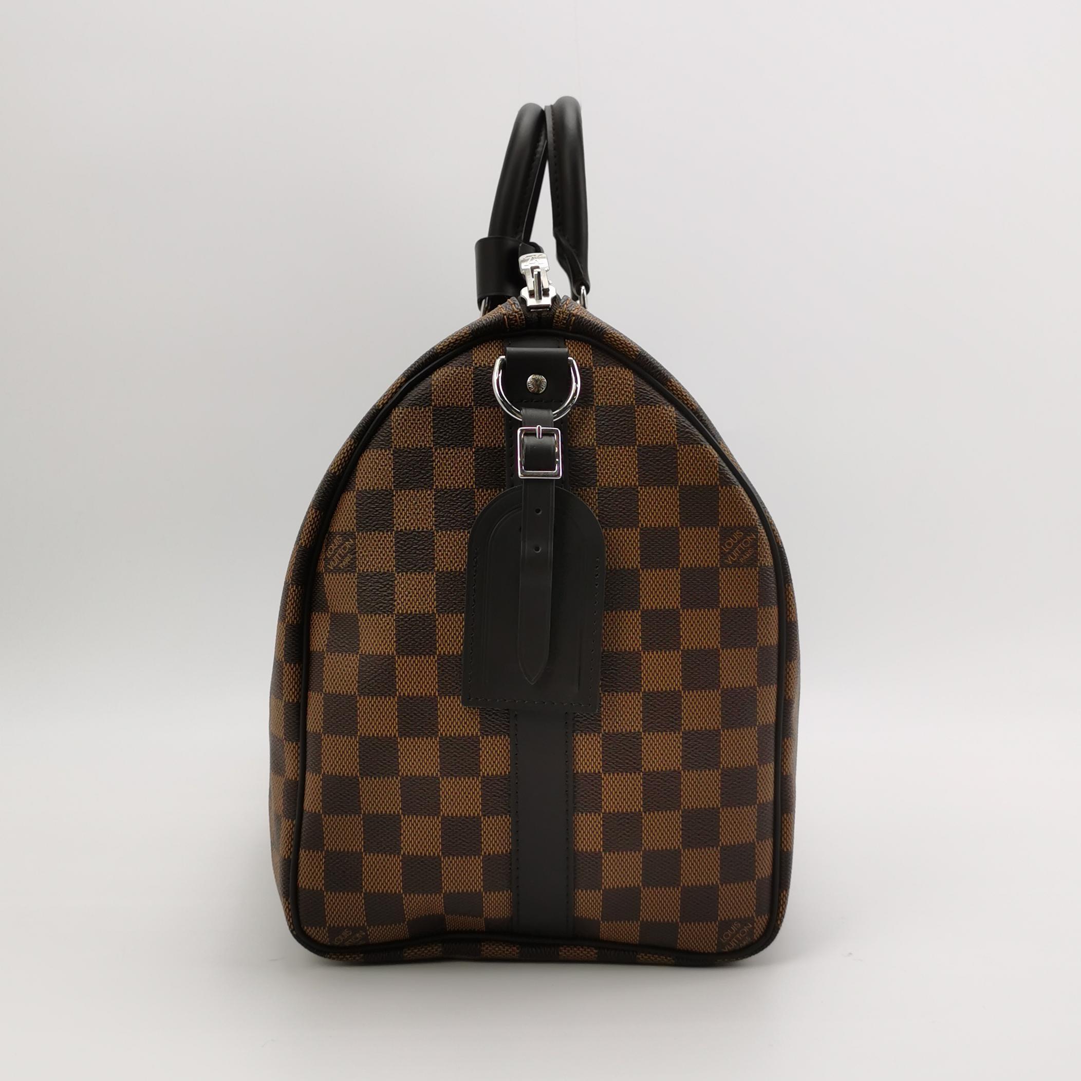 Louis Vuitton Savannah Keepall 45 Bandouliere Giraffa su tela Damier Marrone In condizioni ottime in vendita a AUBERVILLIERS, FR
