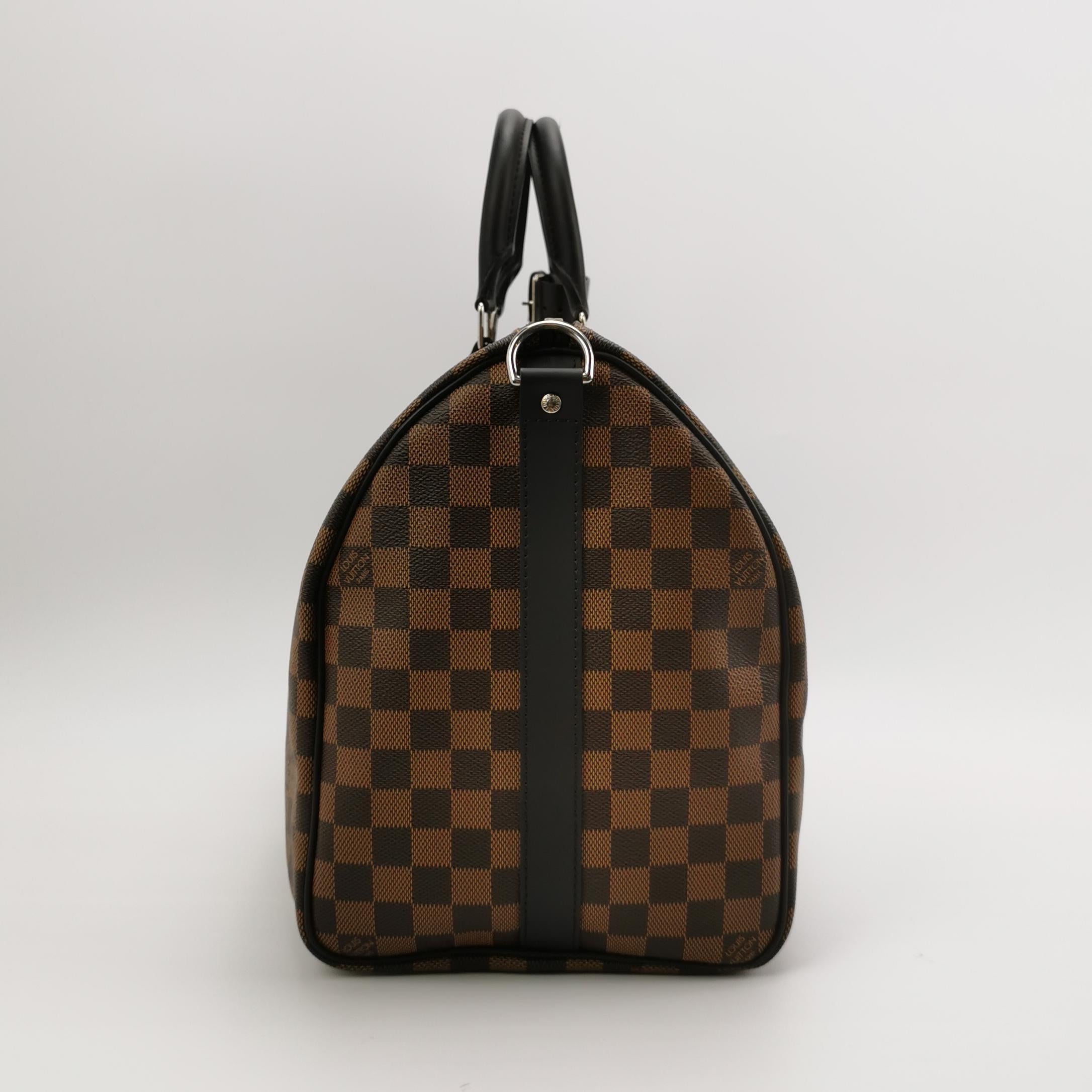 Donna Louis Vuitton Savannah Keepall 45 Bandouliere Giraffa su tela Damier Marrone in vendita