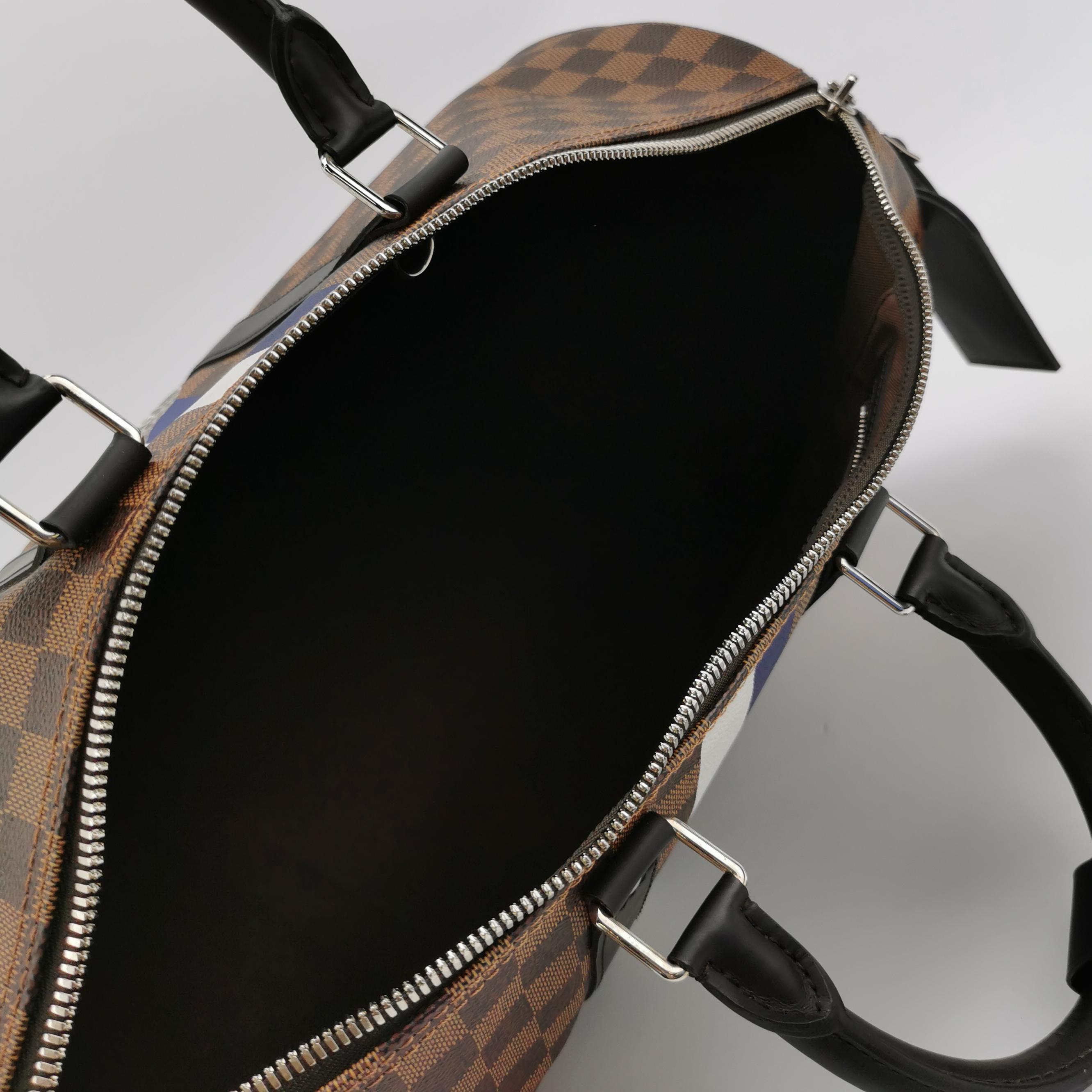 Louis Vuitton Savannah Keepall 45 Bandouliere Giraffa su tela Damier Marrone in vendita 2