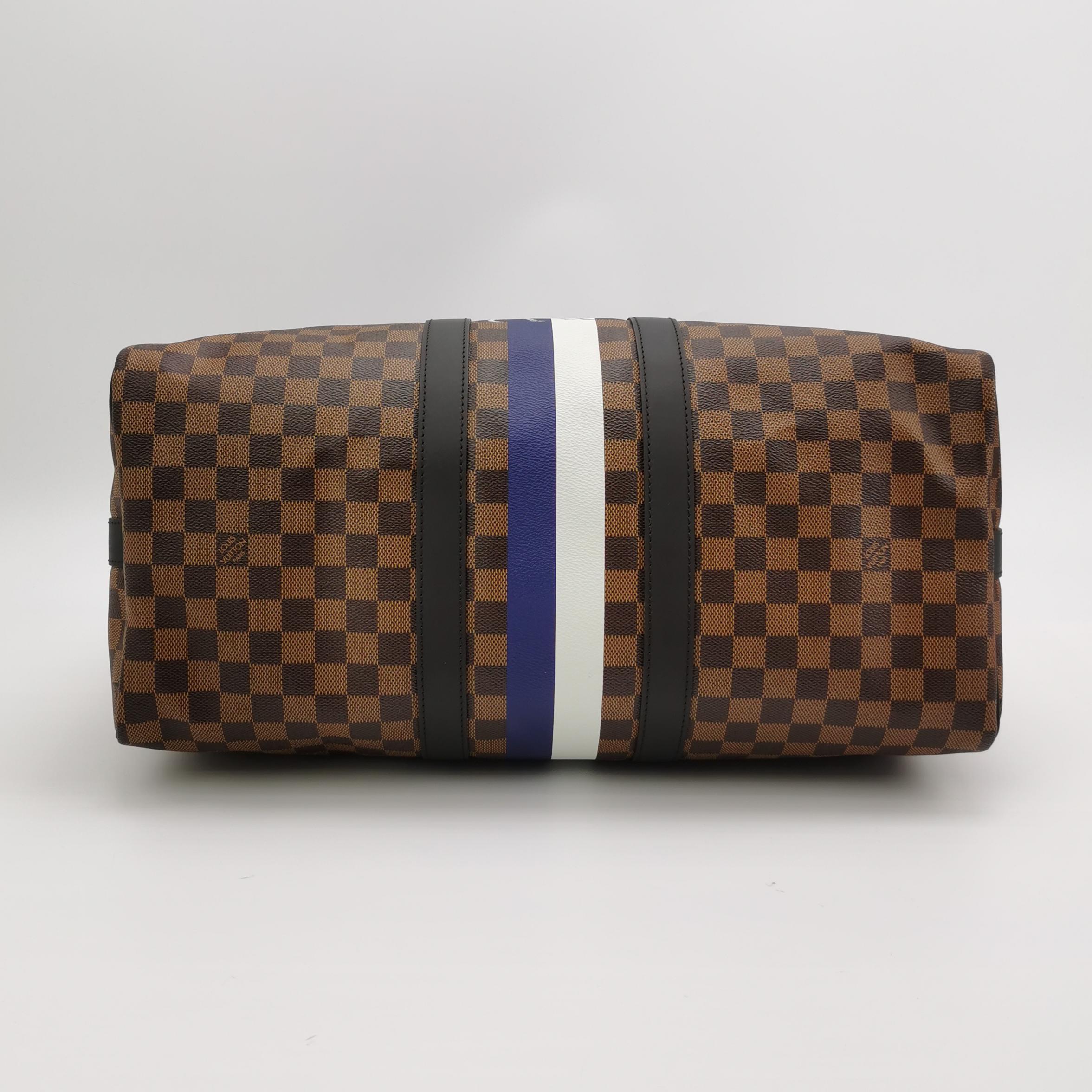 Louis Vuitton Savannah Keepall 45 Bandouliere Giraffa su tela Damier Marrone in vendita 3