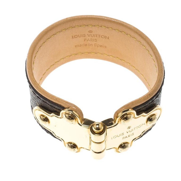 Louis Vuitton Nanogram Cuff Silver Tone Bracelet S at 1stDibs