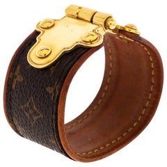 Louis Vuitton - Save It Brown - Bracelet large en toile à monogramme - 18CM