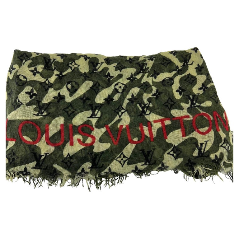 Authentic LOUIS VUITTON Scarf Takashi Murakami chiffon scarf Silk