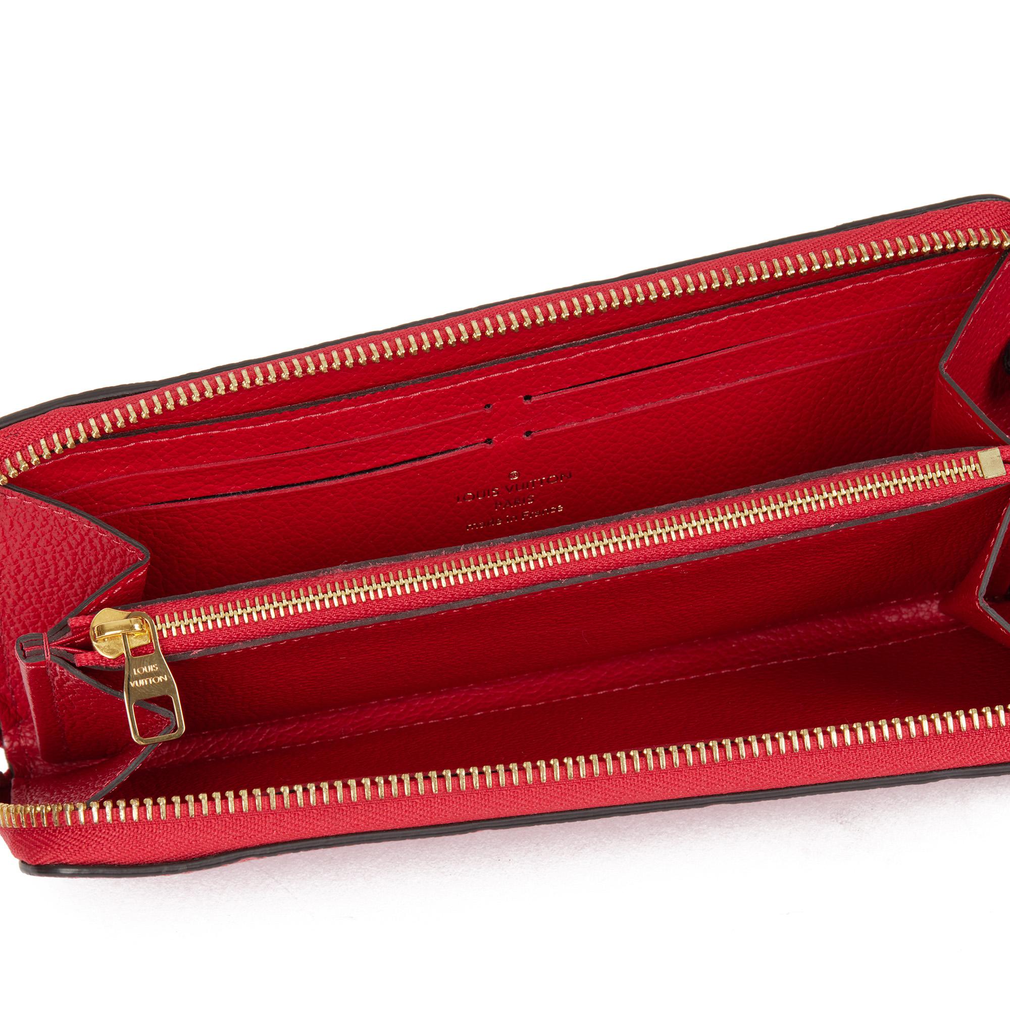 Red Louis Vuitton SCARLET MONOGRAM EMPREINTE LEATHER CLÉMENCE WALLET