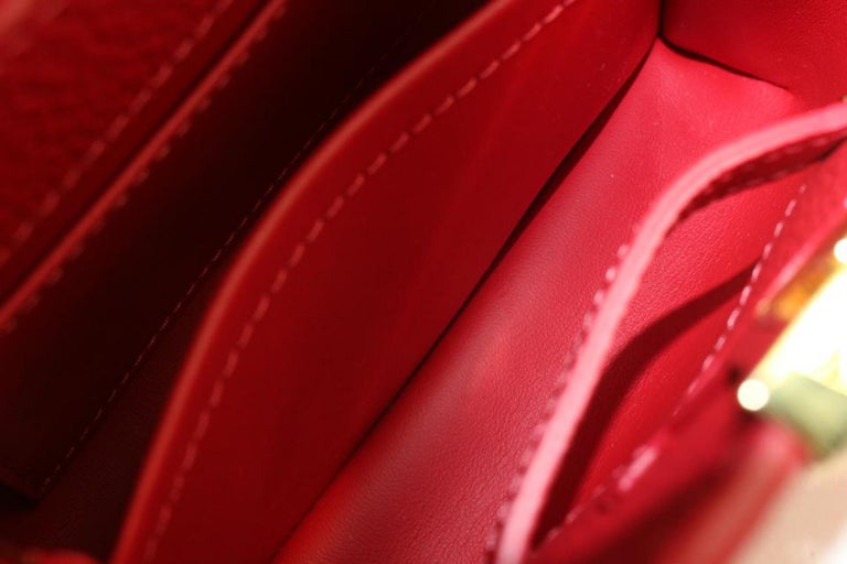 Louis Vuitton Scarlet Red Taurillon Leather Capucines Mini 70lz825s