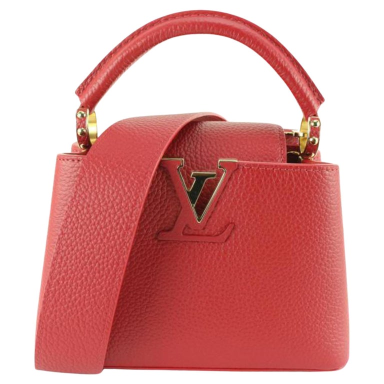 Louis Vuitton Scarlet Red Taurillon Leather Capucines Mini 70lz825s For  Sale at 1stDibs