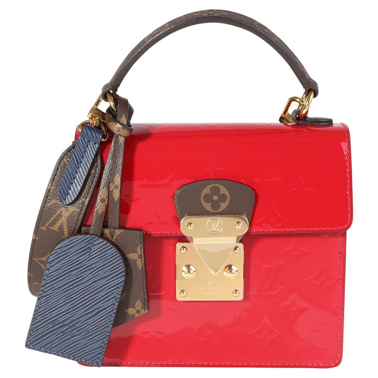 Louis Vuitton Red Patent, Navy EPI and Monogram Coated Canvas Spring Street Gold Hardware (Very Good), Red/Blue Womens Handbag
