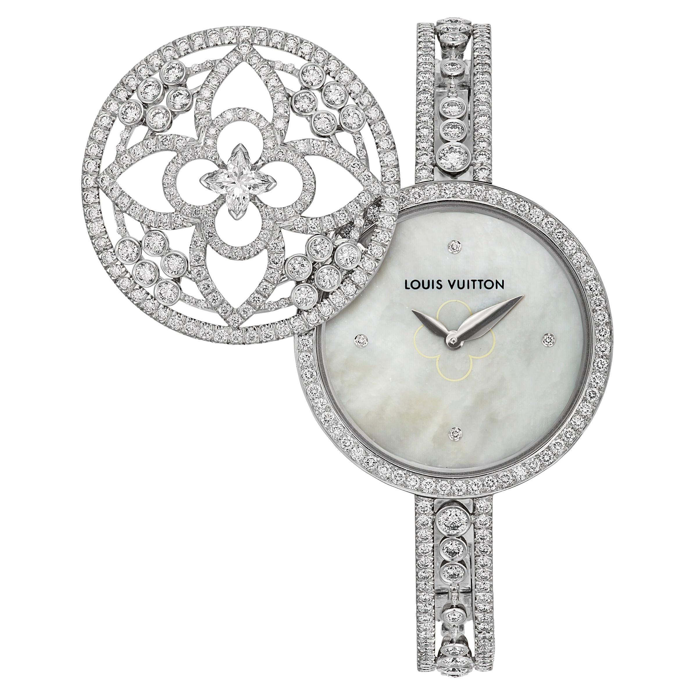 Louis Vuitton Secret White Gold Diamond Womens Watch For Sale