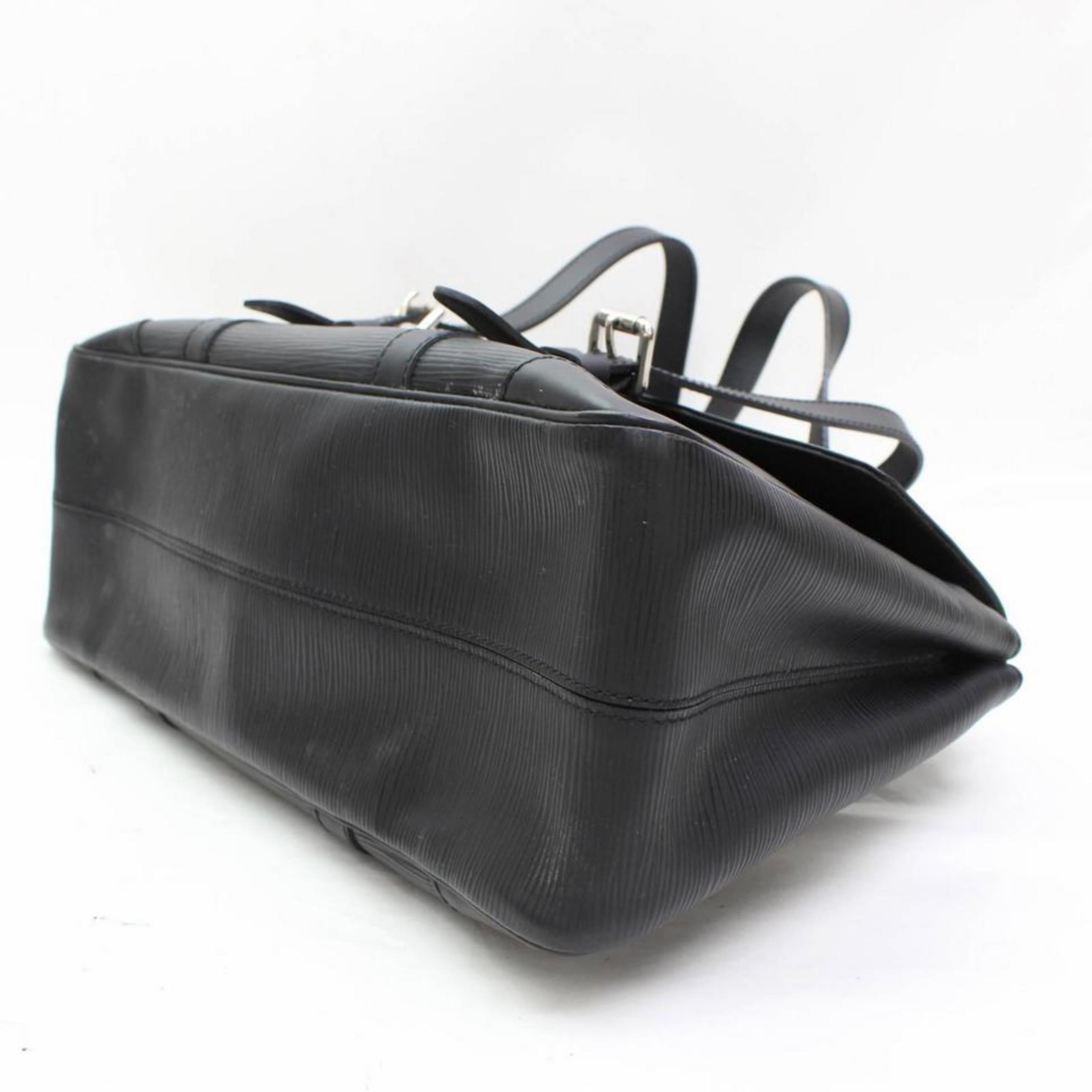 Louis Vuitton Segur Mm 867540 Black Leather Satchel For Sale 3