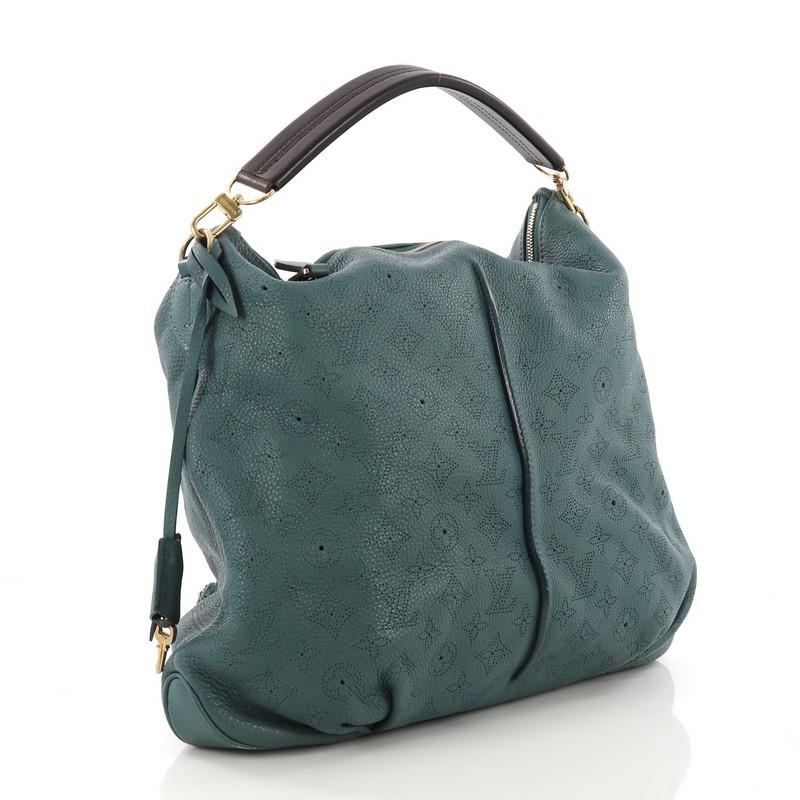 Gray Louis Vuitton Selene Handbag Mahina Leather MM