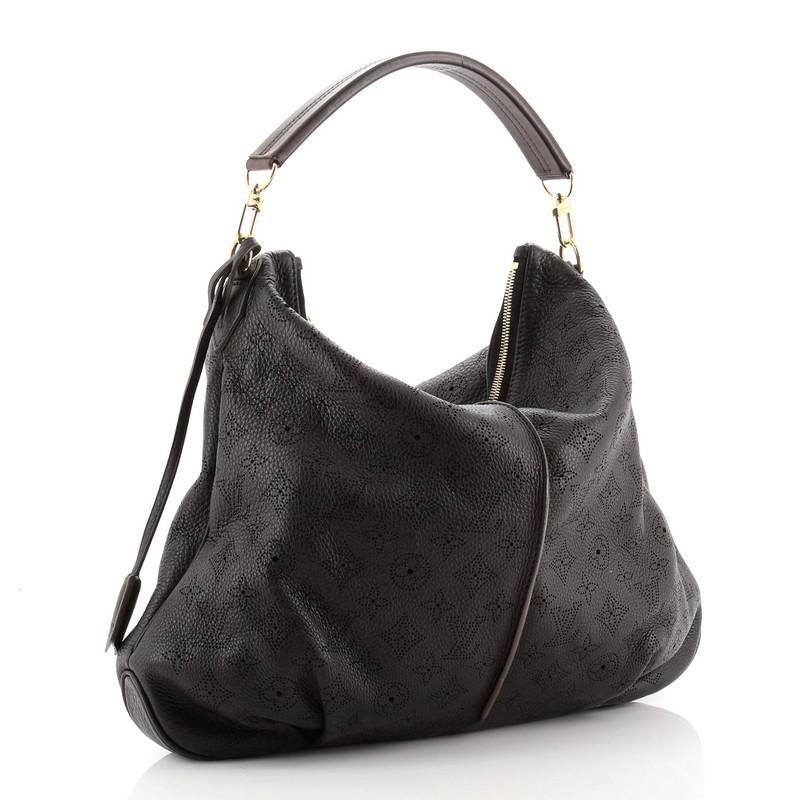Black Louis Vuitton Selene Handbag Mahina Leather MM