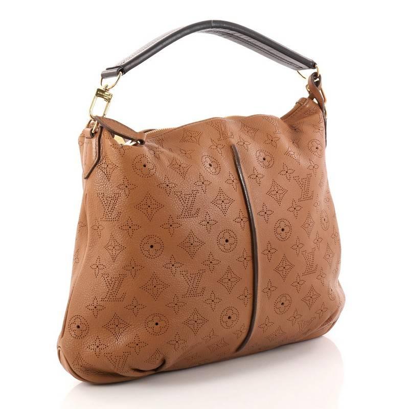 Brown Louis Vuitton Selene Handbag Mahina Leather PM