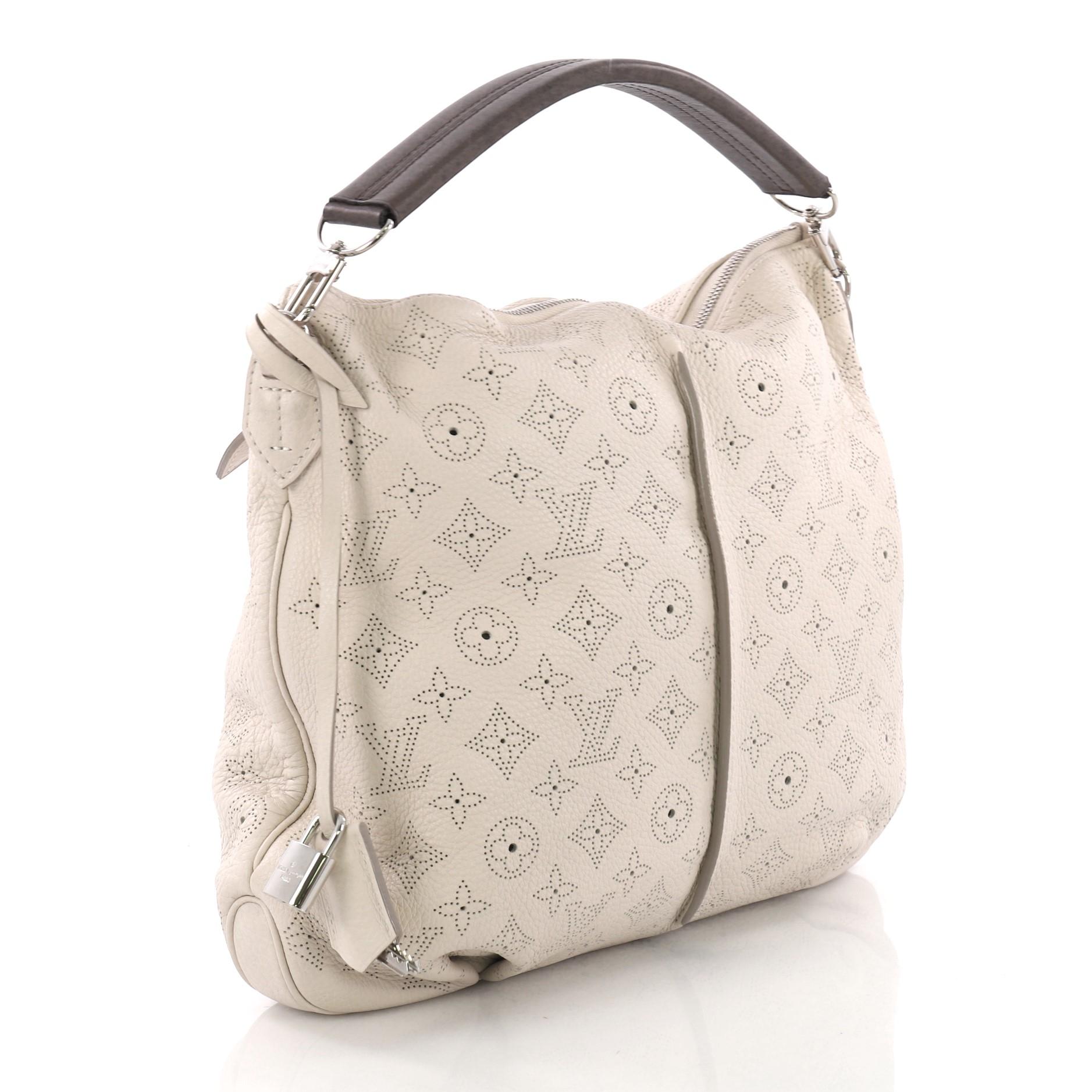 Beige Louis Vuitton Selene Handbag Mahina Leather PM