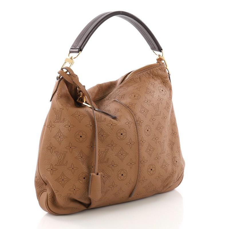 Brown Louis Vuitton Selene Handbag Mahina Leather PM