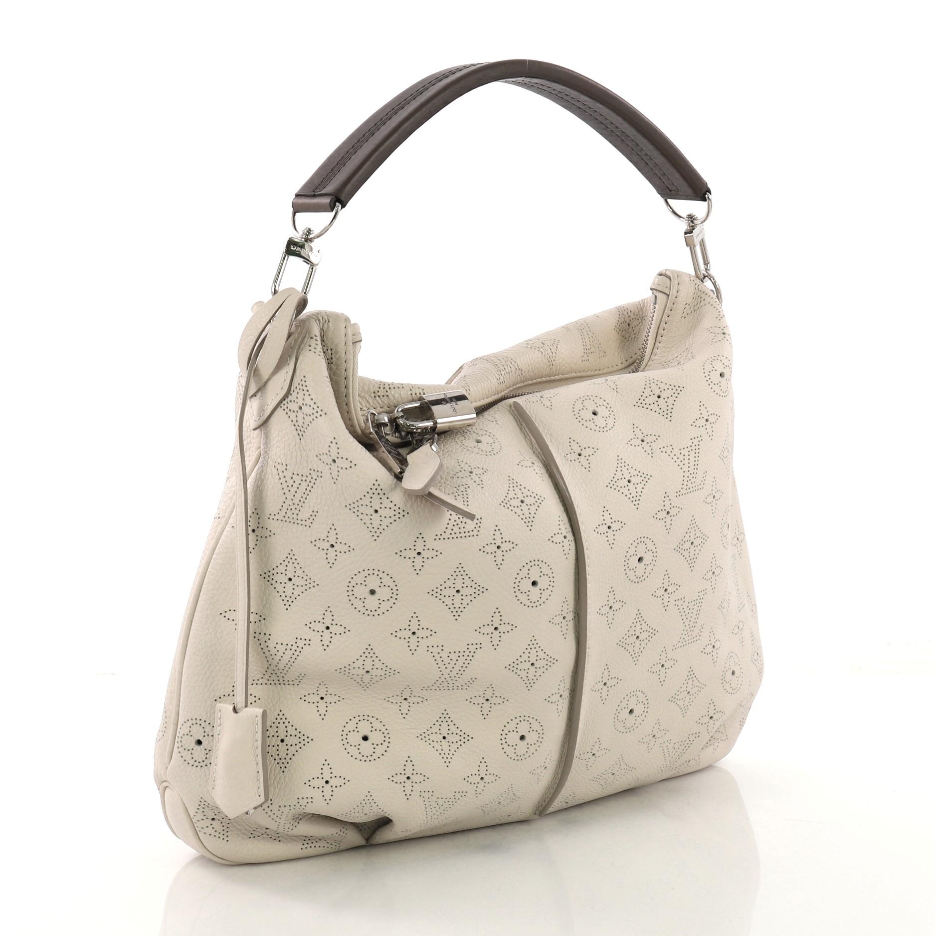 Beige Louis Vuitton Selene Handbag Mahina Leather PM