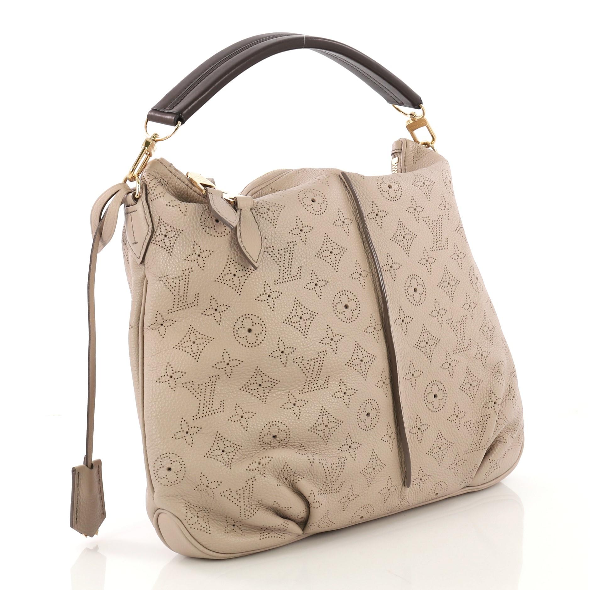 Brown Louis Vuitton Selene Handbag Mahina Leather PM
