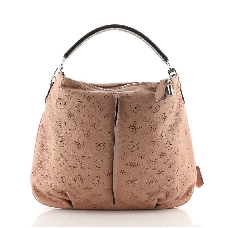 Brown Louis Vuitton Selene Handbag Mahina Leather PM