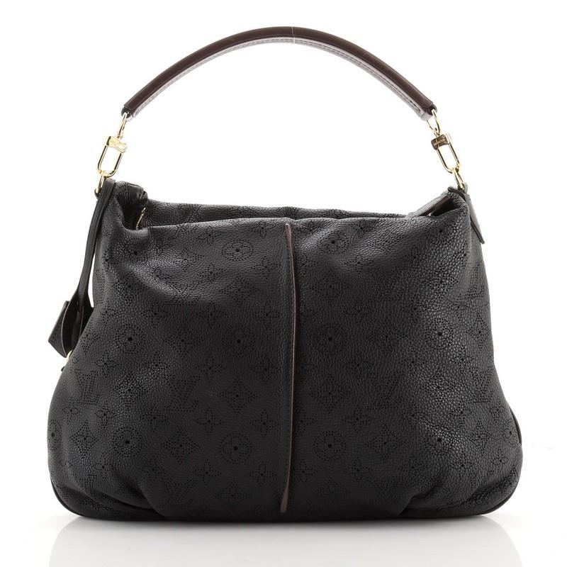 Black Louis Vuitton Selene Handbag Mahina Leather PM