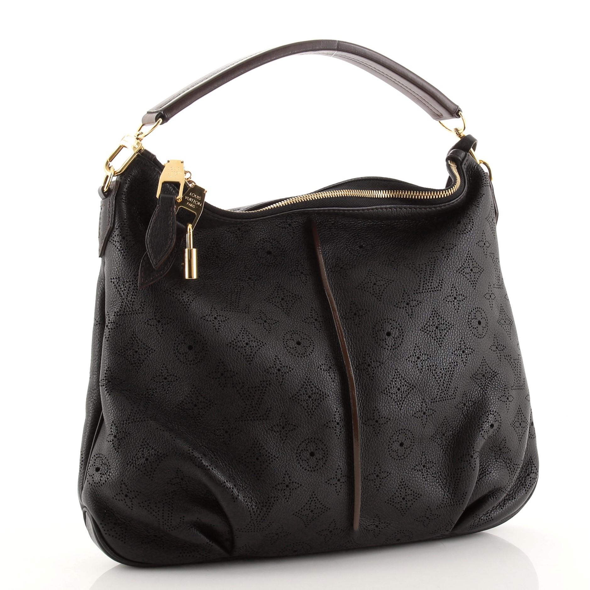 Black Louis Vuitton Selene Handbag Mahina Leather PM