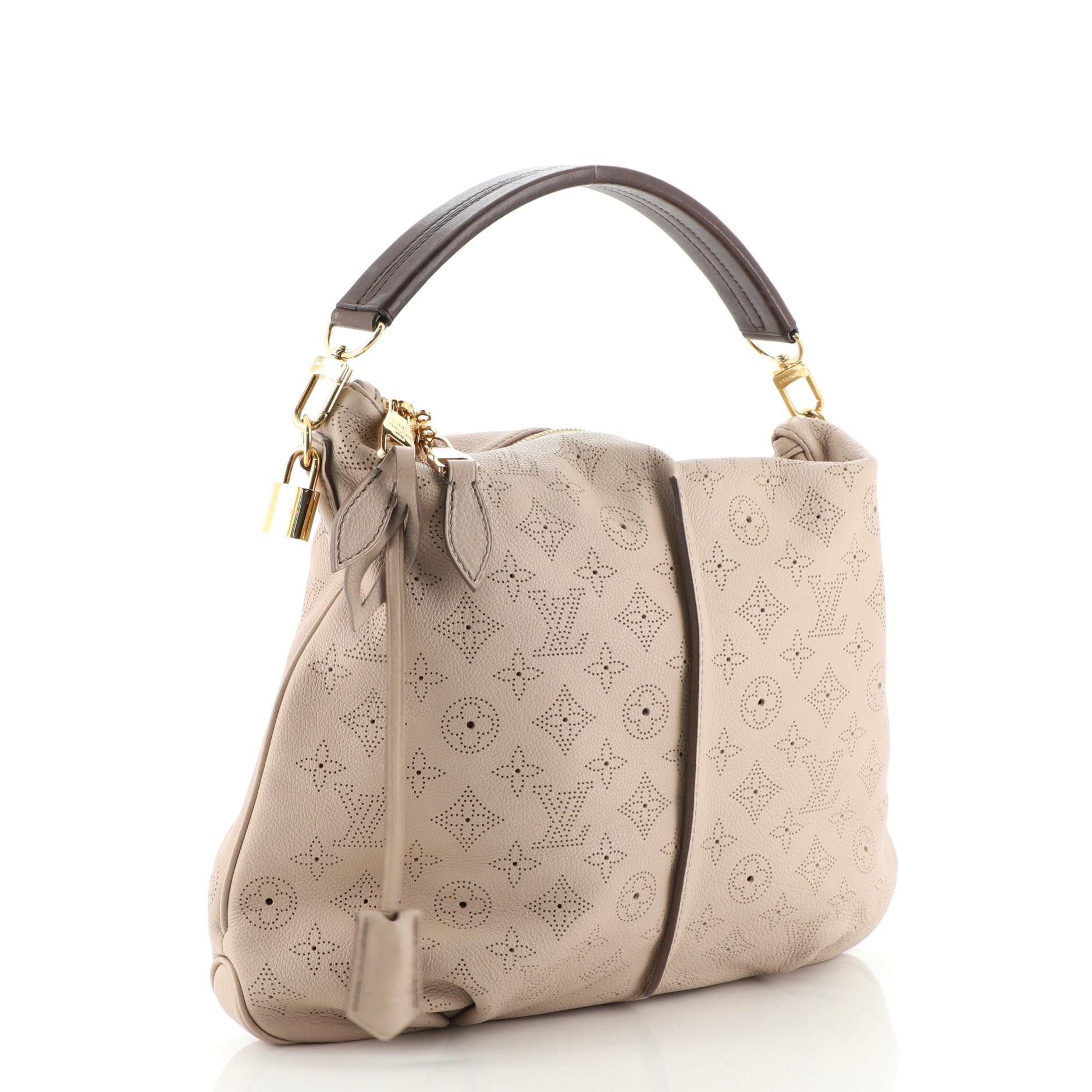 Brown Louis Vuitton Selene Handbag Mahina Leather PM