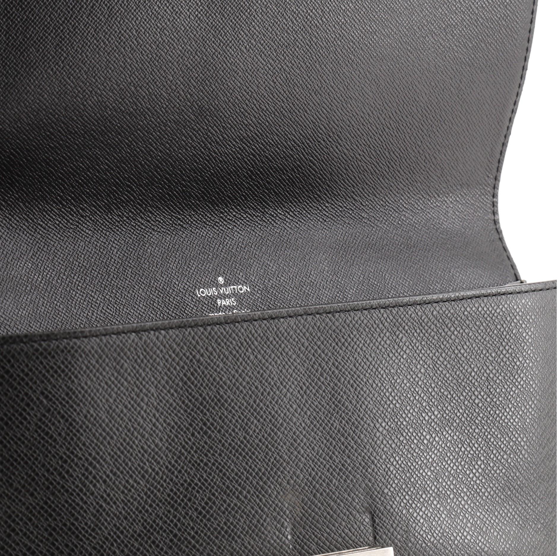 Louis Vuitton Selenga Pouch Taiga Leather Black 2