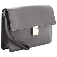 Louis Vuitton Selenga Pouch Taiga Leather Black