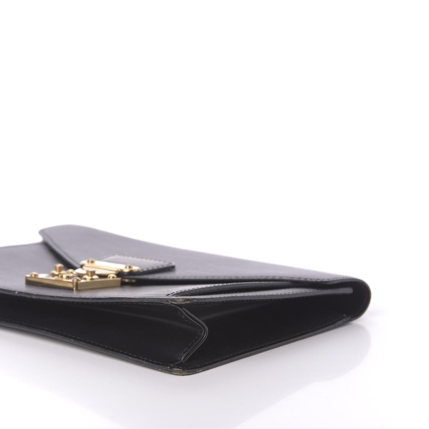 Sellier Dragonne Clutch aus schwarzem Epi-Leder von Louis Vuitton Damen im Angebot