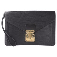 Sellier Dragonne Clutch aus schwarzem Epi-Leder von Louis Vuitton