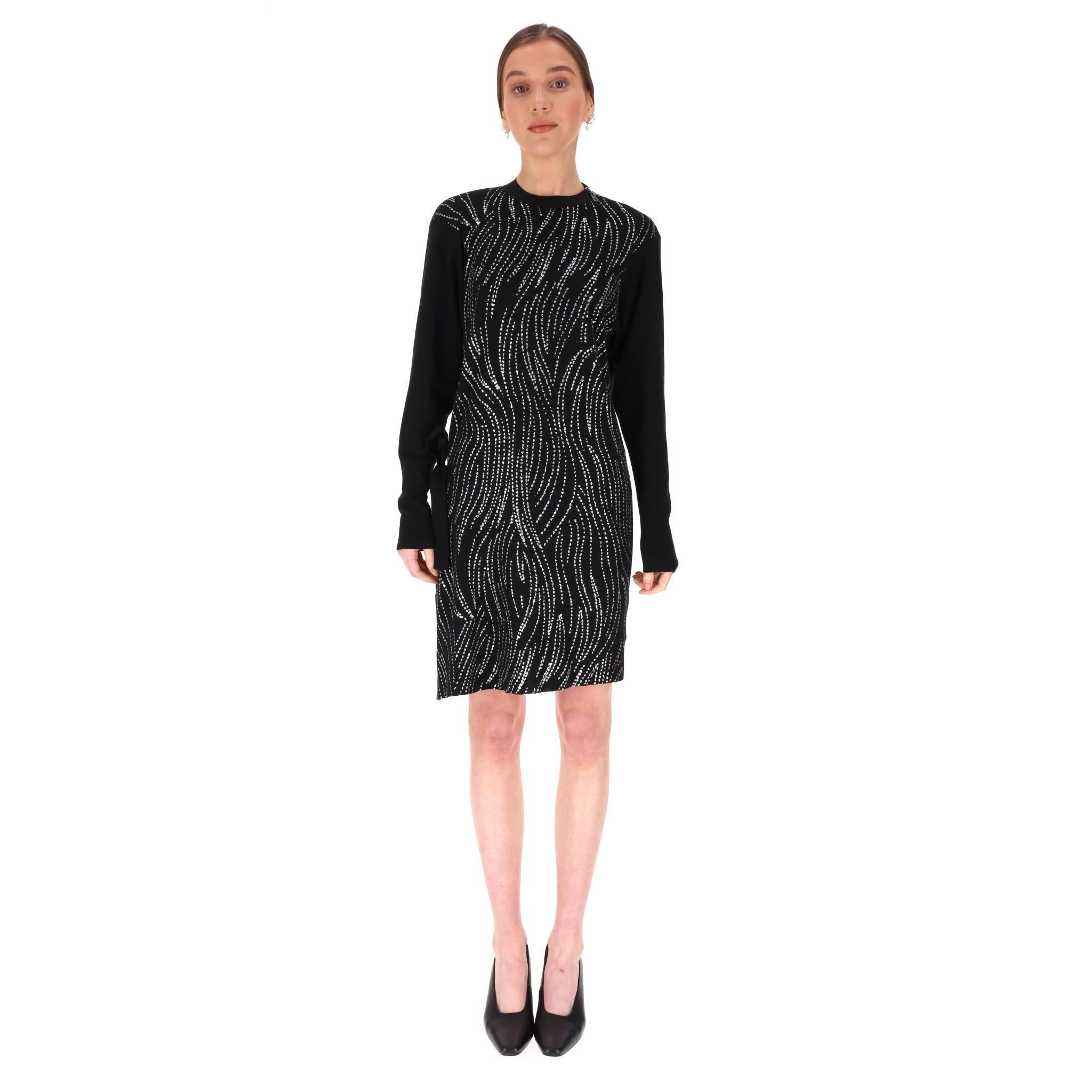 Black Louis Vuitton Sequin Embellished Silk, Cashmere &  Wool Blend Dress For Sale