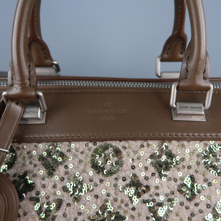 LOUIS VUITTON, a leather and woolmix monogrammed sequin
