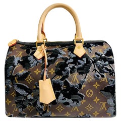 Louis Vuitton Sequin, Velvet & Coated Canvas Fleur De Jais Speedy 30 Bag