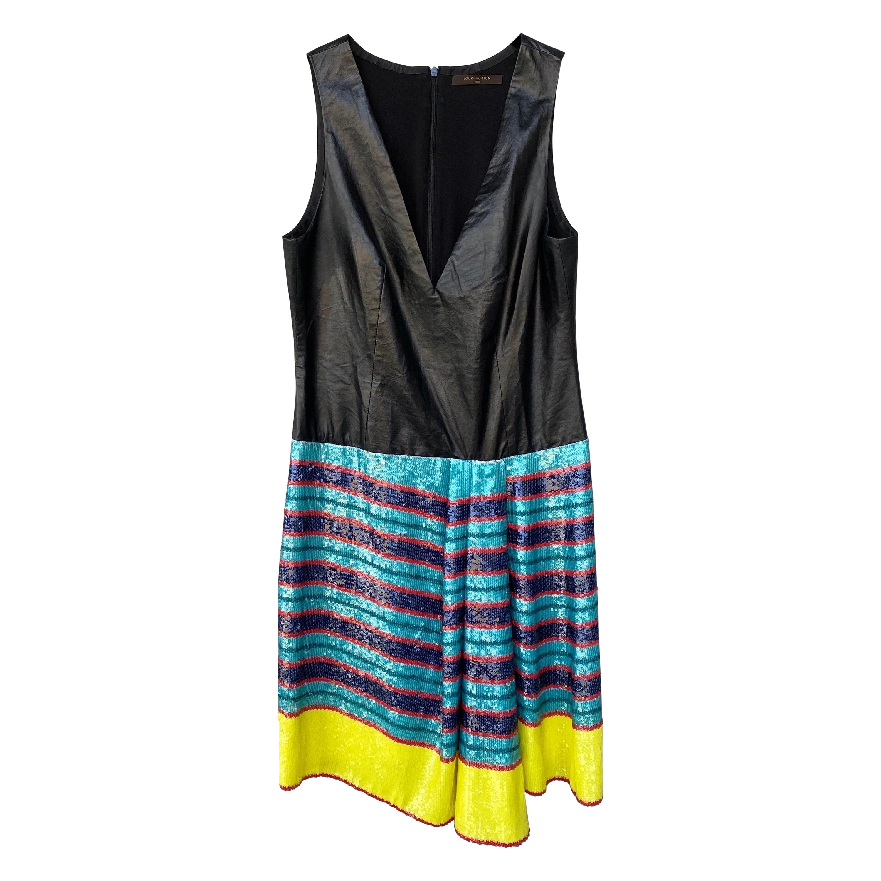 Minivestido Louis Vuitton de lentejuelas a rayas en venta