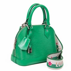 Louis Vuitton Serpentinengrün Epi Leder Jacquard Alma BB Umhängetasche aus Leder