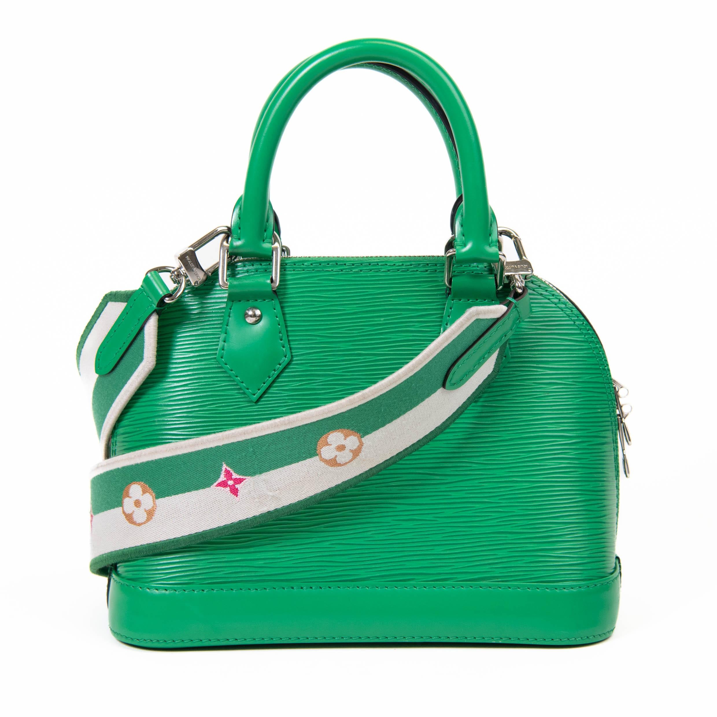 Louis Vuitton Serpentinengrün Epi Leder Jacquard Alma BB Umhängetasche aus Leder (Grün)