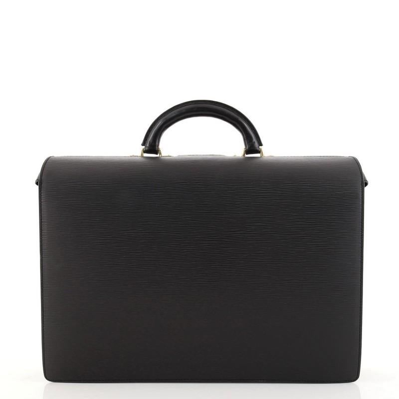 Nero Louis Vuitton Serviette Fermoir Borsetta in pelle Epi