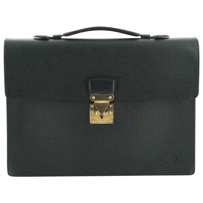 Louis Vuitton Serviette Kourad Briefcase Taiga Leather