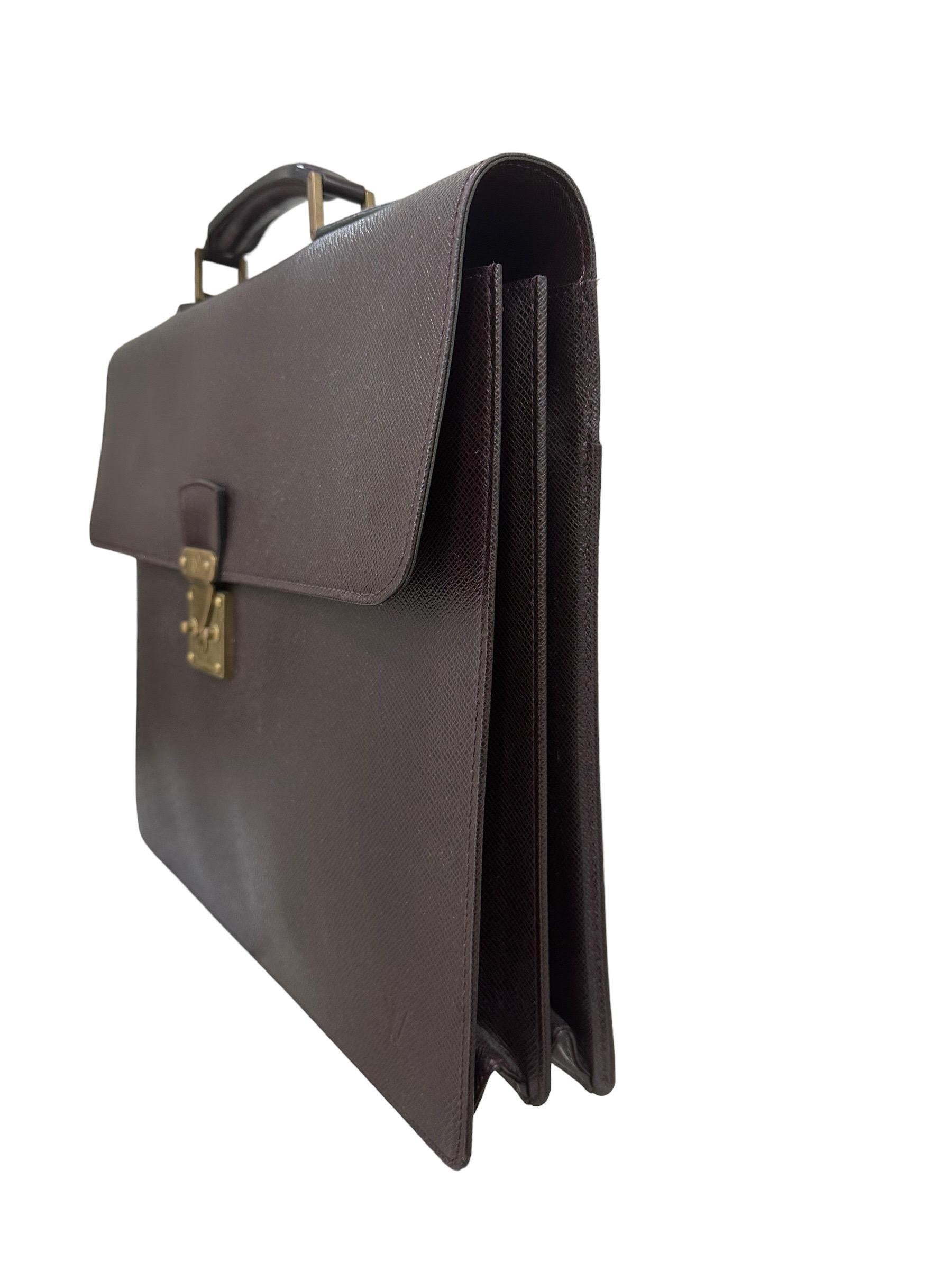 Black Louis Vuitton Serviette Kourad Purple Leather Suitcase