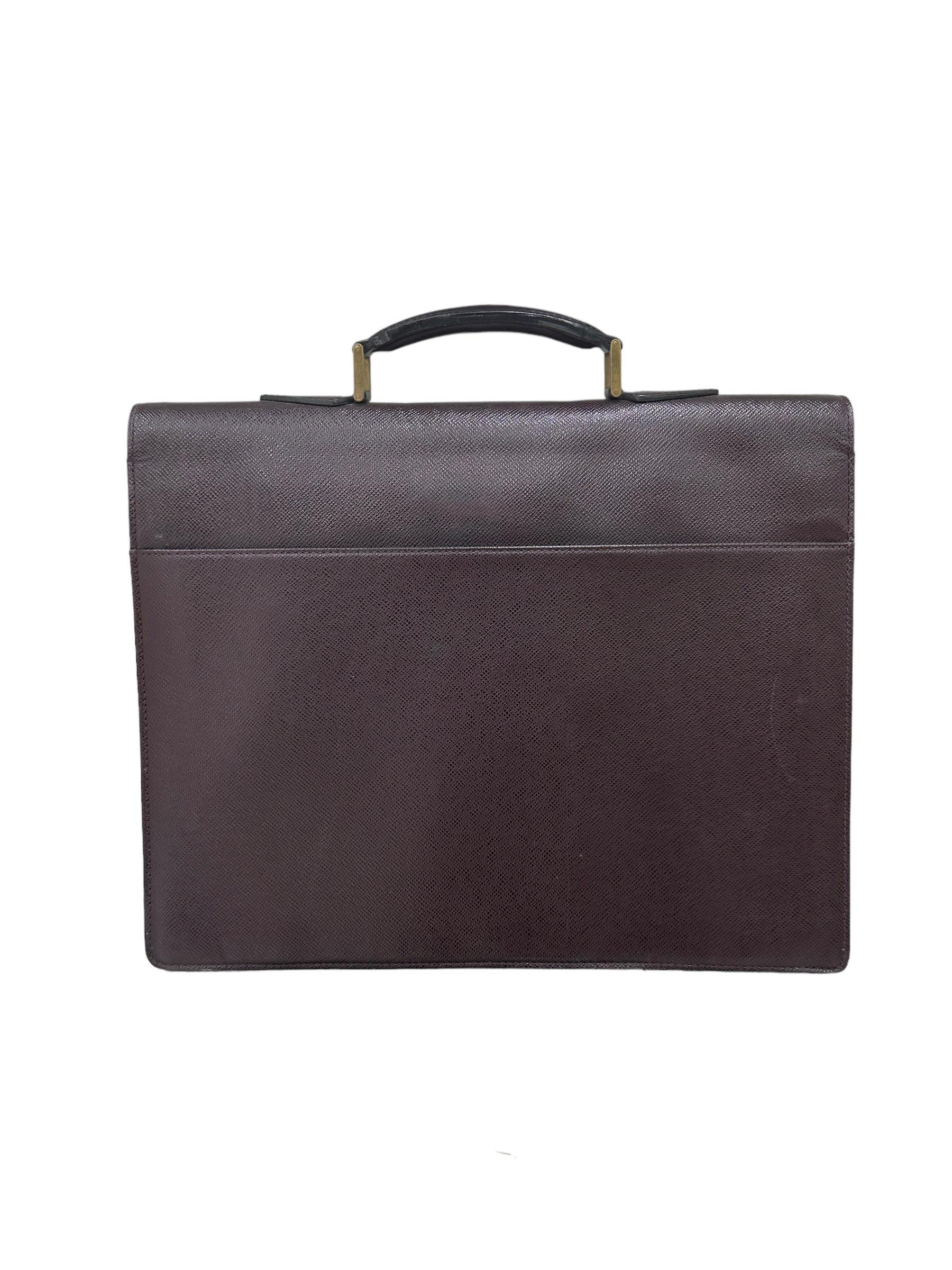 Women's or Men's Louis Vuitton Serviette Kourad Purple Leather Suitcase