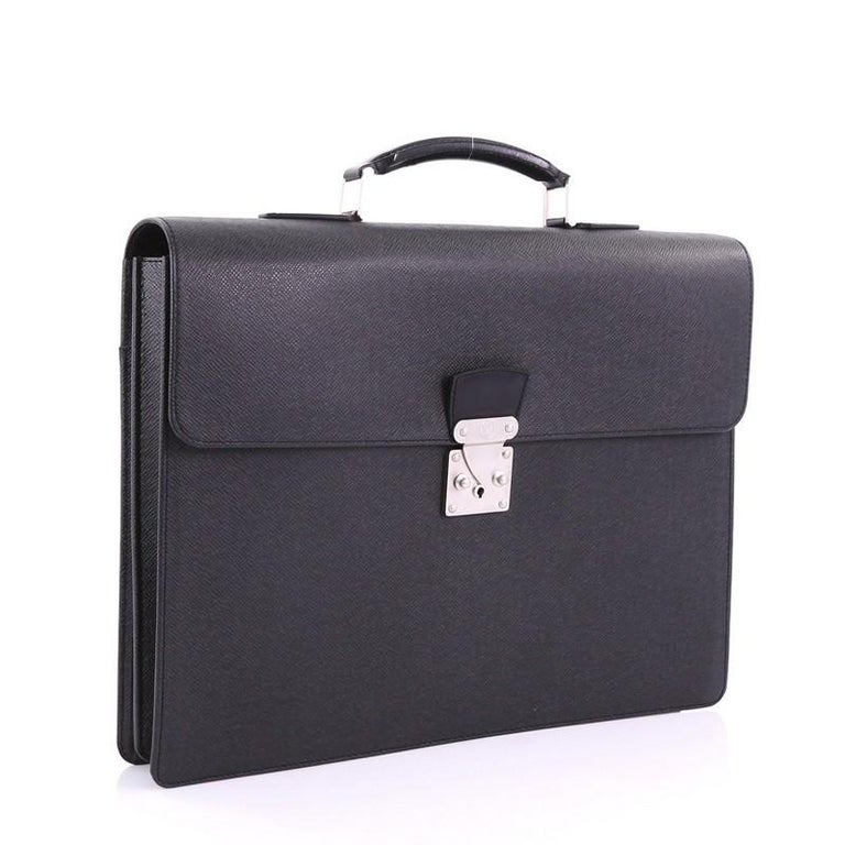 Louis Vuitton Serviette Moskova Briefcase Taiga Leather at 1stDibs