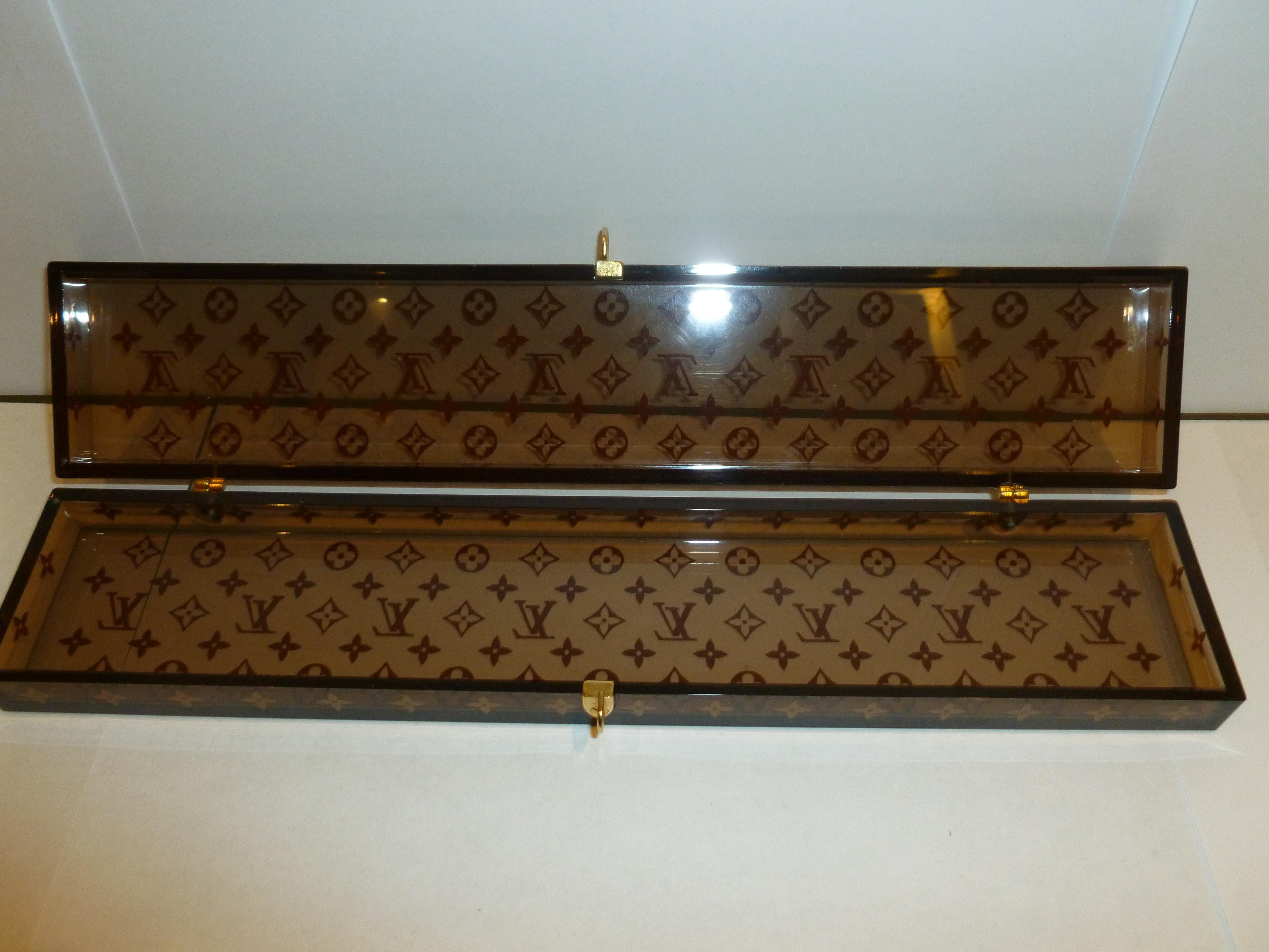 Louis Vuitton Set of Rosewood Monogrammed Chopsticks Set for Two Barware 9
